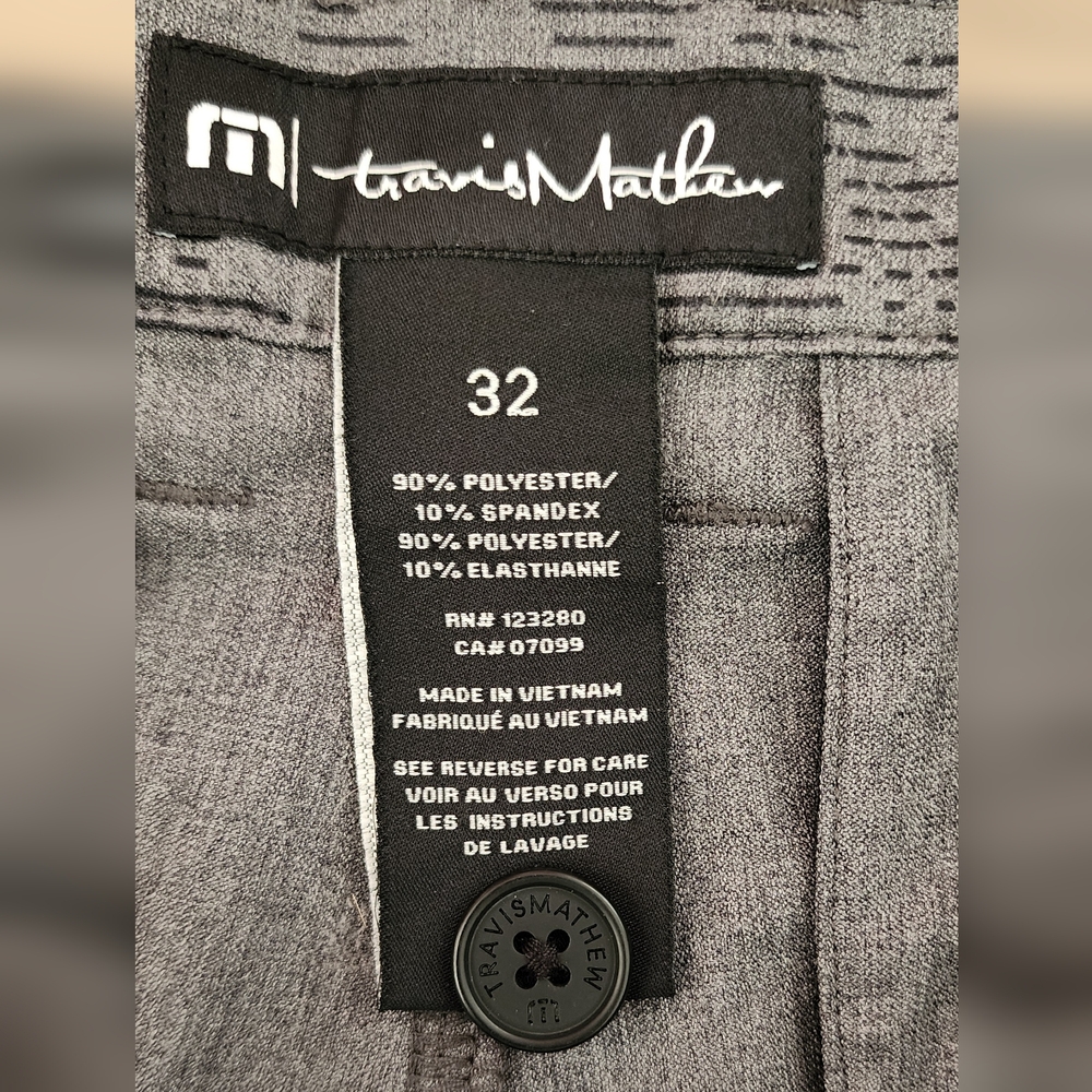 TravisMathew Gray Tropical Performance Golf Shorts Size 32 Stretch Lightweight - Picture 3 of 8